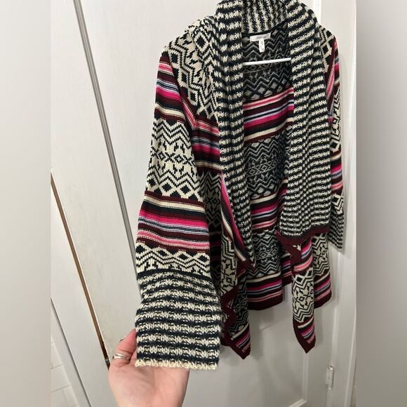 Maurices Black and White Cardigan Sweater with Shawl Collar - Picture 2 of 4